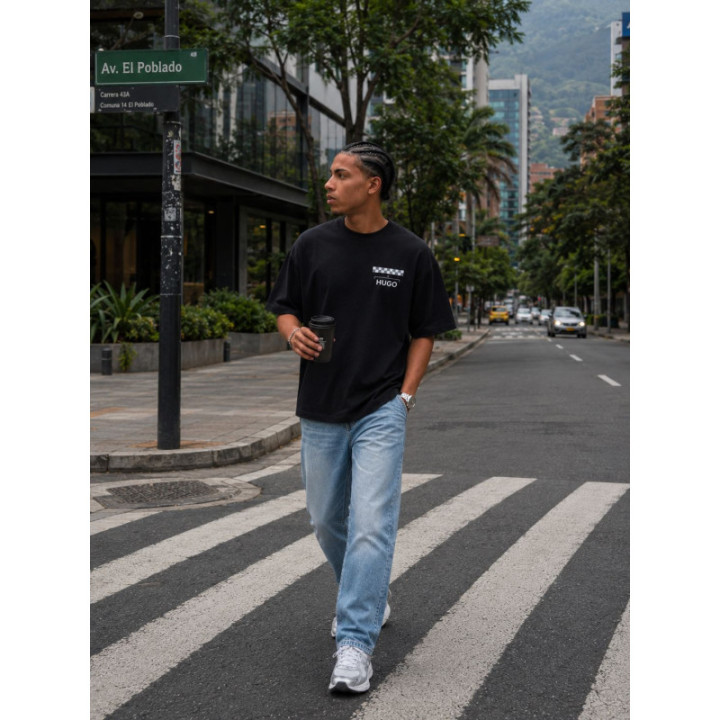 Camiseta PN080960 Oversize Negro para hombre