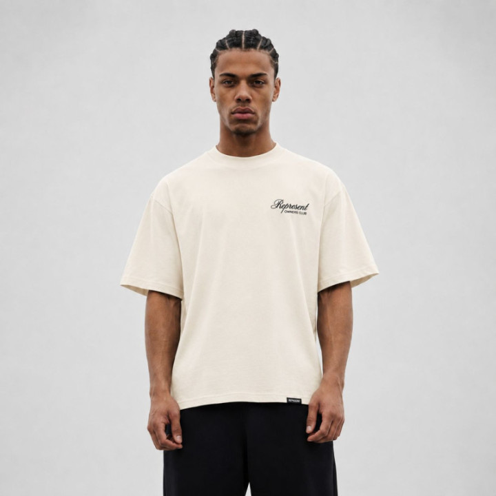 Camiseta PN982656 Oversize Crema para hombre